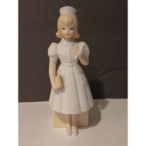 Vintage 1987 Lefton Blonde Hair Nurse Figurine 06051